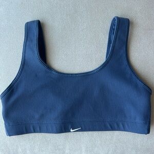 Nike Sports Bra Blue Ribbed Size M